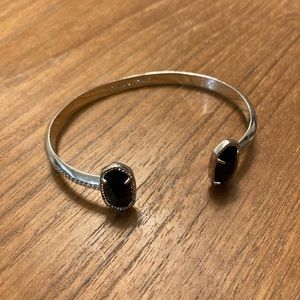 Kendra Scott Elton Silver Cuff with Black Stones